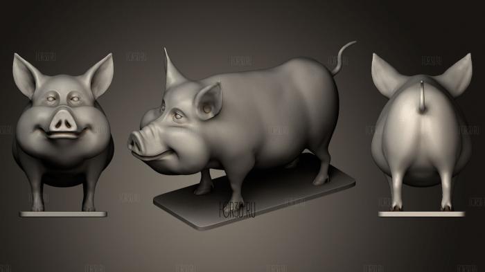 Cute Pig 7 stl model for CNC